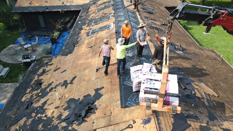 Roof replacement by the First Fruits Construction team