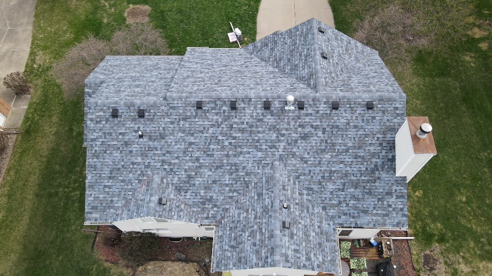 Grey shingle roof